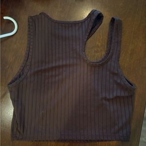 Women's Brown Striped Tank Top